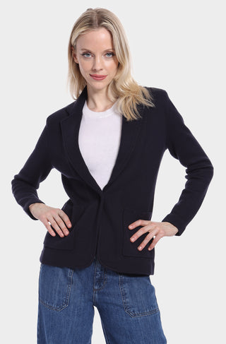 Cotton Blend Fitted Blazer