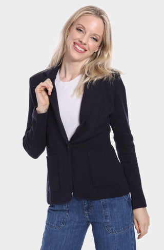 Cotton Blend Fitted Blazer