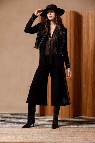 Viscose Western Collared Zip Jacket