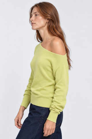 Cotton Cashmere Off The Shoulder Top