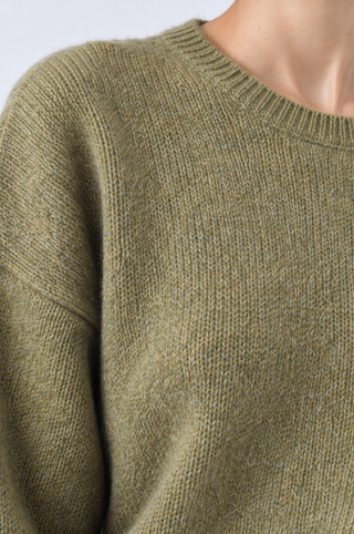 Cashmere Silk Marled Boxy Crew Neck