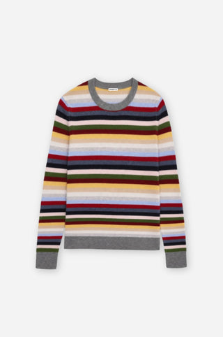 Cashmere Long Sleeve Striped Crew Neck