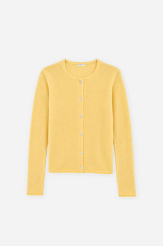 Sheer Luxury Cashmere Cardigan with Rolled Trims