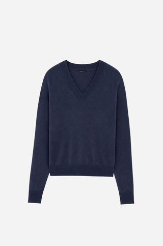 Cashmere Long Sleeve Shrunken V Neck