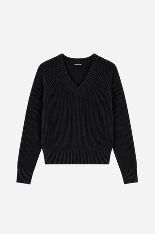 Cotton Shaker Stich V Neck