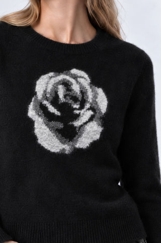 Rose Jacquard Crew