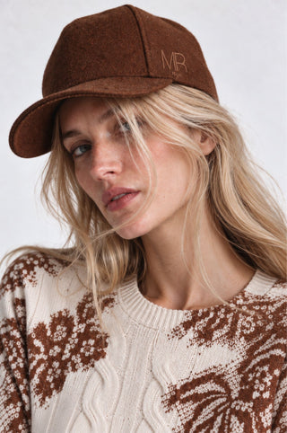 Wool Trucker Hat with Minnie Rose Embroidery