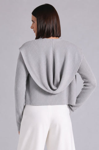 Cotton Shaker Hooded Flyaway Cardigan