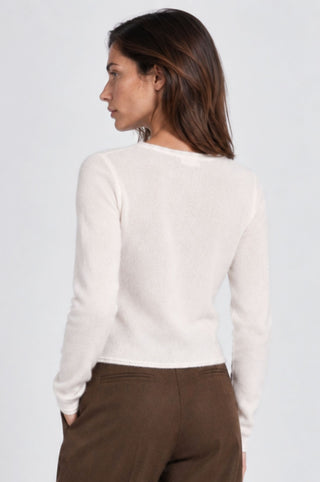 Sheer Luxury Cashmere Cardigan with Rolled Trims