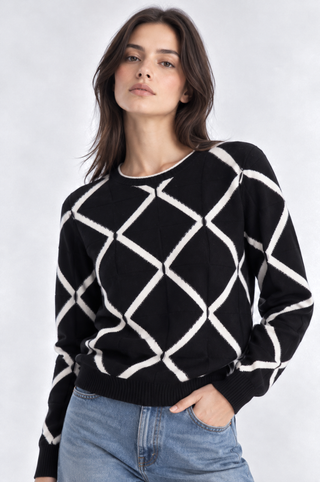 Cotton Cashmere Novelty Basketweave Crew