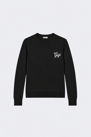 Cotton Cashmere "Gigi" Embroidery Crew