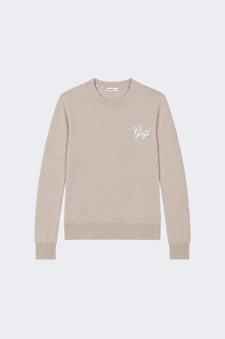 Cotton Cashmere "Gigi" Embroidery Crew