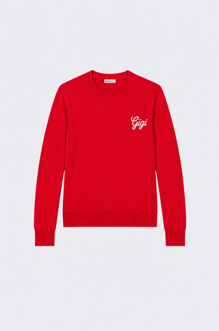 Cotton Cashmere "Gigi" Embroidery Crew