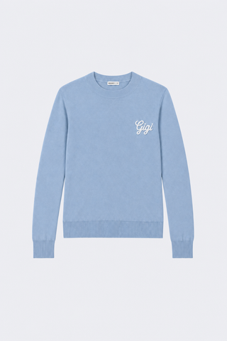 Cotton Cashmere "Gigi" Embroidery Crew