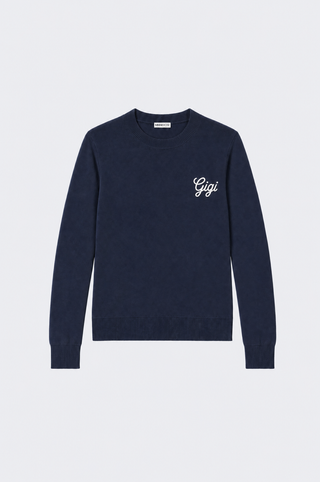 Cotton Cashmere "Gigi" Embroidery Crew