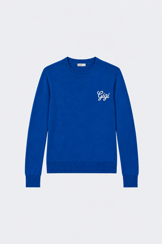 Cotton Cashmere "Gigi" Embroidery Crew