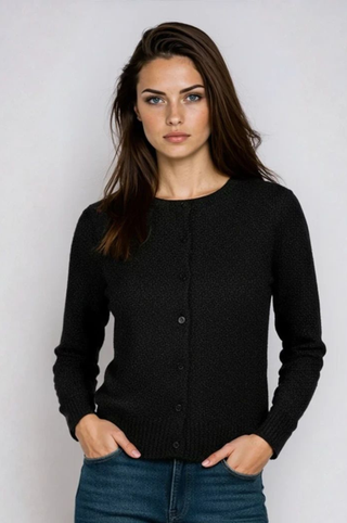 Sparkle Cashmere Crew Neck Cardigan