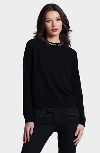 Cotton Cashmere Raglan Crew Jewel Neck