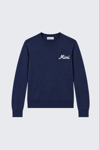 Cotton Cashmere "Mimi" Embroidery Crew