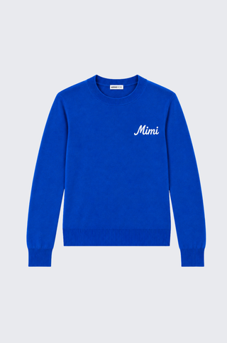 Cotton Cashmere "Mimi" Embroidery Crew
