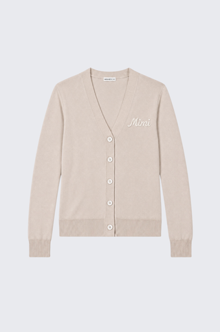 Cotton Cashmere "Mimi" Embroidered V Neck Cardigan