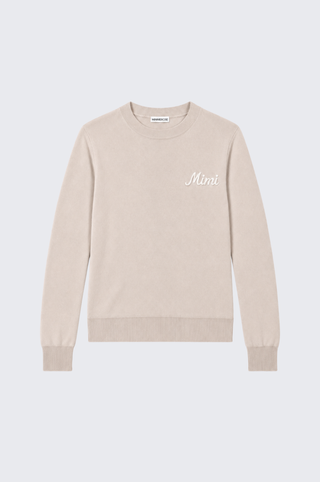 Cotton Cashmere "Mimi" Embroidery Crew