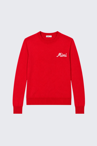 Cotton Cashmere "Mimi" Embroidery Crew