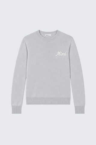 Cotton Cashmere "Mimi" Embroidery Crew