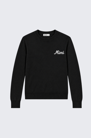 Cotton Cashmere "Mimi" Embroidery Crew