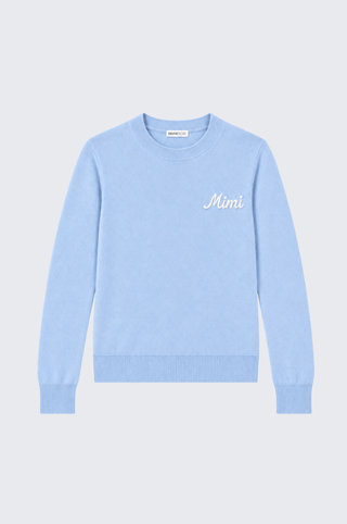 Cotton Cashmere "Mimi" Embroidery Crew