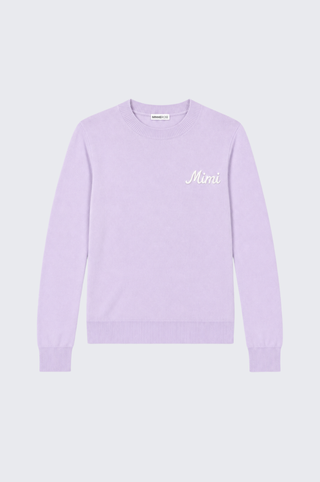 Cotton Cashmere "Mimi" Embroidery Crew