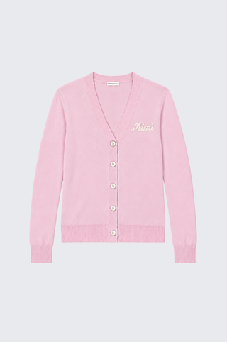 Cotton Cashmere "Mimi" Embroidered V Neck Cardigan