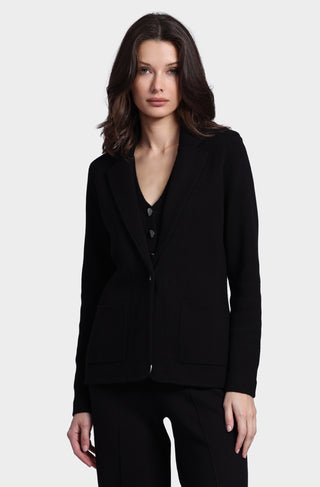 Cotton Blend Fitted Blazer