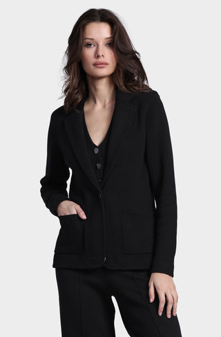 Cotton Blend Fitted Blazer