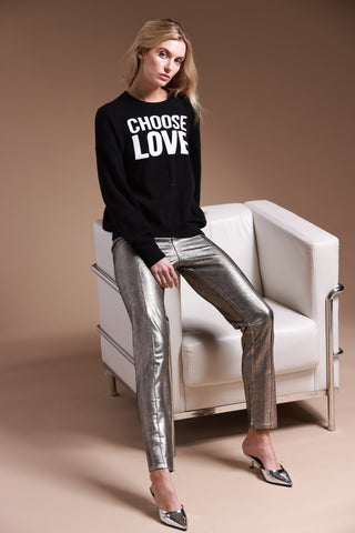 Cotton Cashmere CHOOSE LOVE Long Sleeve Crew