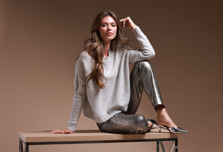 Sparkle Cashmere Boxy Crew Neck