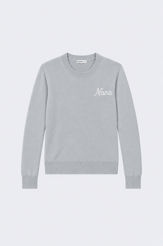 Cotton Cashmere "Nana" Embroidery Crew