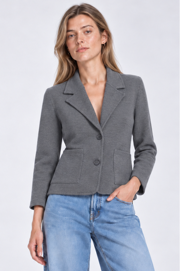 Viscose Blend Shrunken Blazer