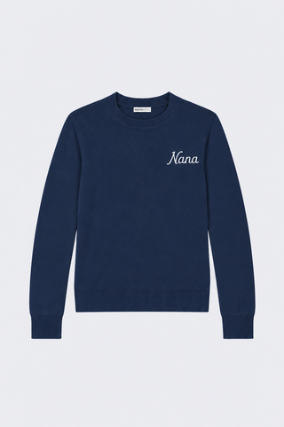 Cotton Cashmere "Nana" Embroidery Crew