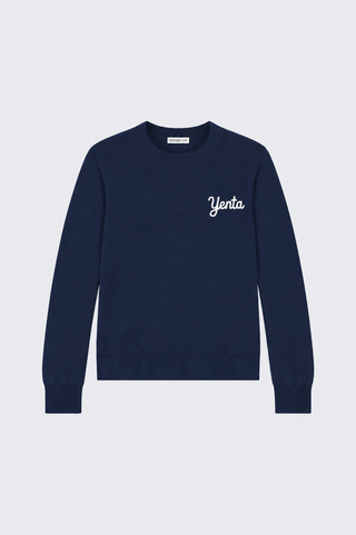 Cotton Cashmere "Yenta" Embroidery Crew
