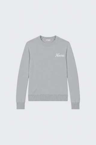 Cotton Cashmere "Nonna" Embroidery Crew