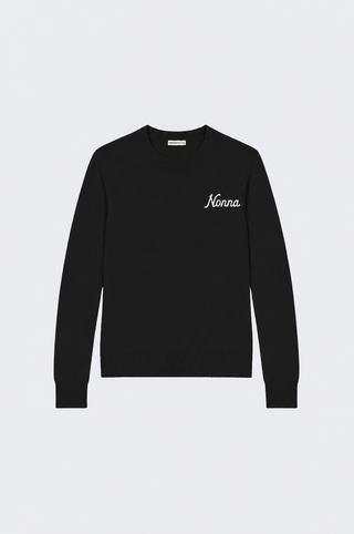 Cotton Cashmere "Nonna" Embroidery Crew