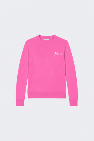 Cotton Cashmere "Nonna" Embroidery Crew