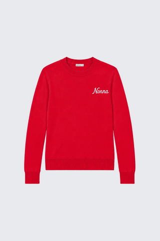 Cotton Cashmere "Nonna" Embroidery Crew