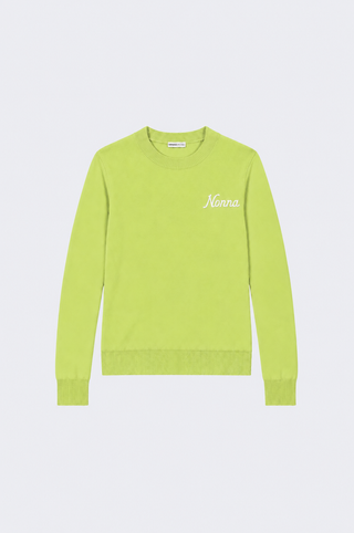 Cotton Cashmere "Nonna" Embroidery Crew
