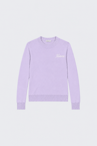 Cotton Cashmere "Nonna" Embroidery Crew