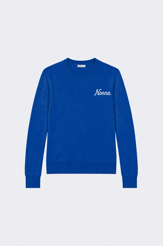 Cotton Cashmere "Nonna" Embroidery Crew