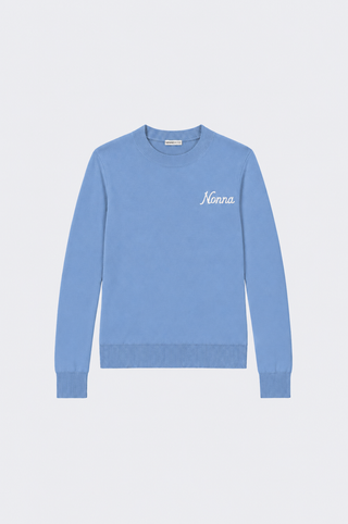Cotton Cashmere "Nonna" Embroidery Crew