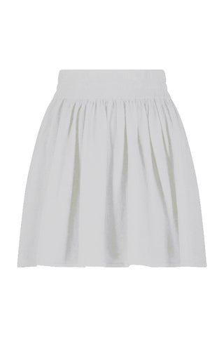 Cotton/Cashmere Flared Mini Skirt - white