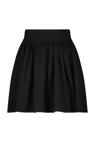 Cotton/Cashmere Flared Mini Skirt - black